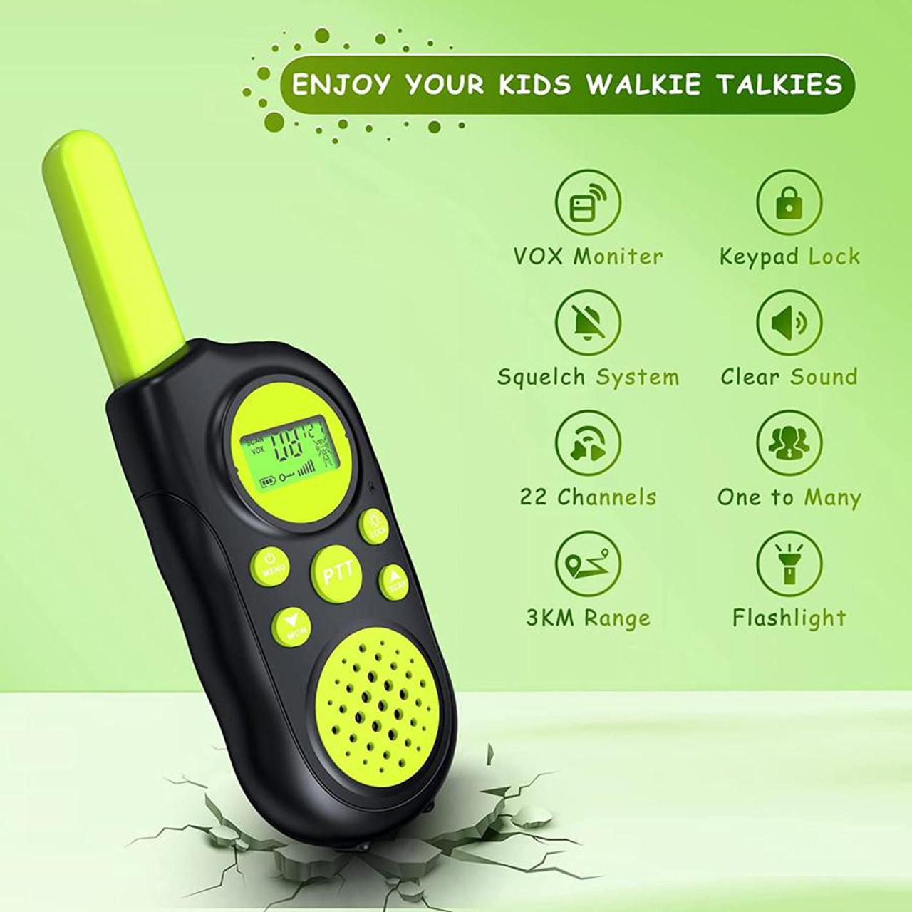 Outdoor Adventure 2 Packed cute design wholesell price OEM ODM 3miles kids walkie talkie
