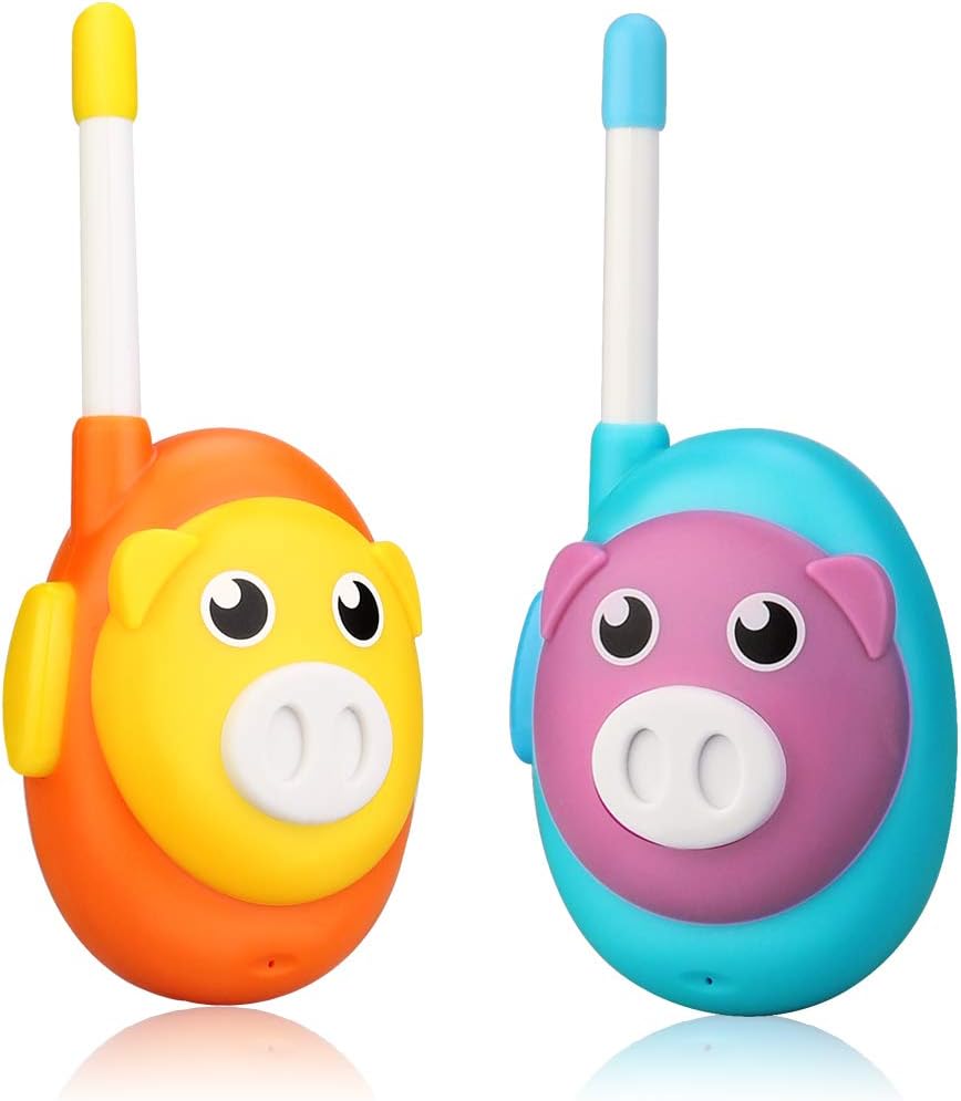 Kids Walkie Talkies – 3 Mile Range, Cartoon Pig Design, Two-Way Radio Set, ideaal cadeau voor kinderen ouder 3+