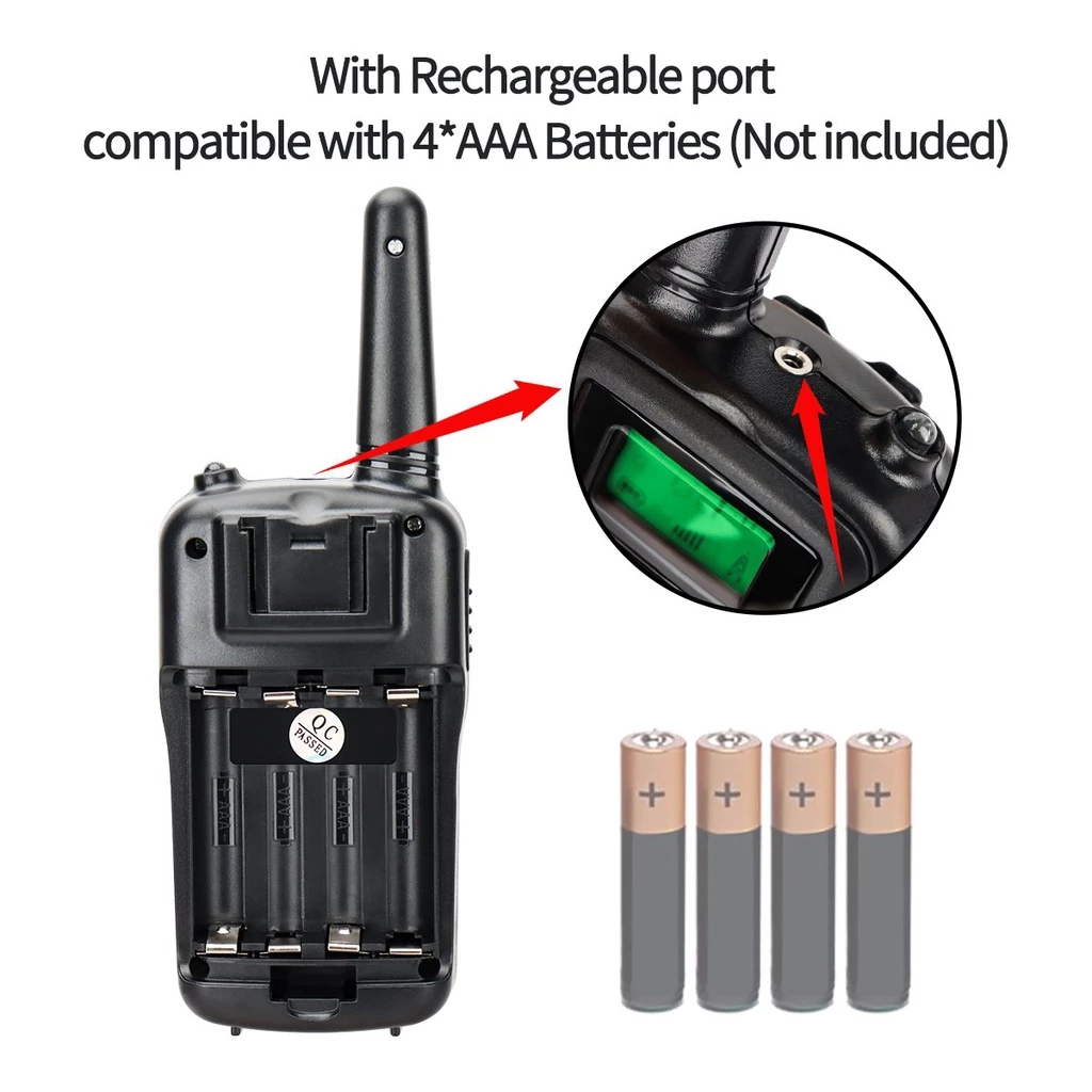 Long-Range FRS Two-Way Radio Set for Adults, 22 Channels, VOX Hands-Free, 8km Range