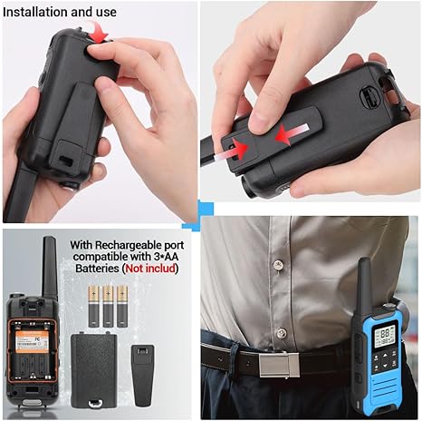 3 Miles Long-Range Kids Walkie Talkies with Clear Sound, LCD Display, and Durable Design, Blue