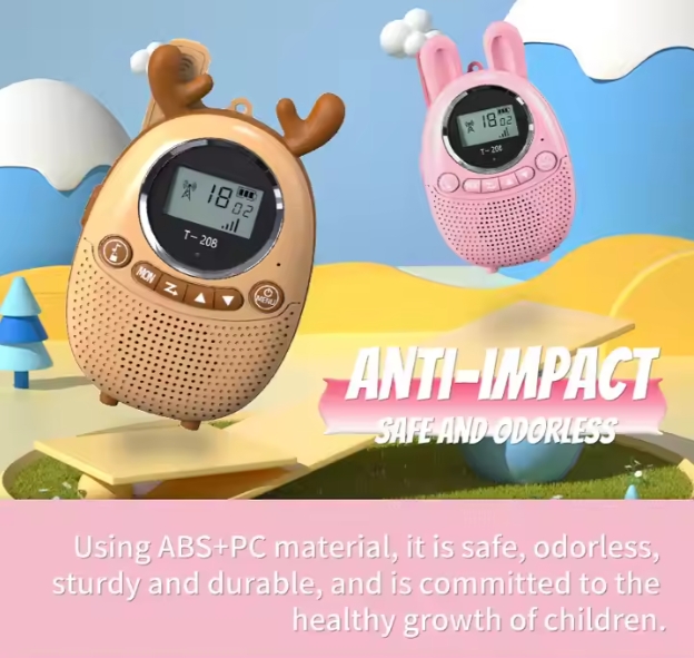 22-Channel Kids Walkie Talkies - Reindeer & Bunny Design, HD Voice, Privacy Codes