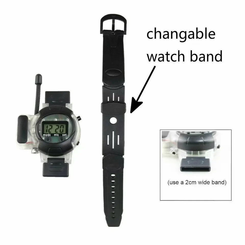 Dětské Walkie Talkie hodinky s měnitelným pásem s hands-free komunikace pro venkovní dobrodružství
