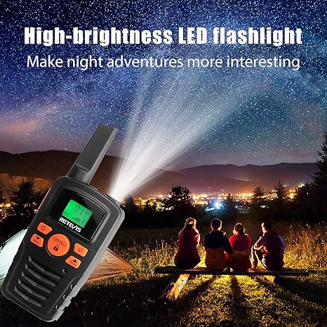 Kids Walkie Talkies with High-Brightness LED Flashlight - 4-Pack with 22 Channels and Long Range