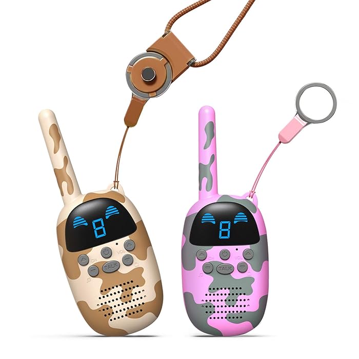 3-Mile Kids Walkie Talkie, 22 Channels Camouflage Handheld Radio, Ideal for Outdoor Activities and Family Use