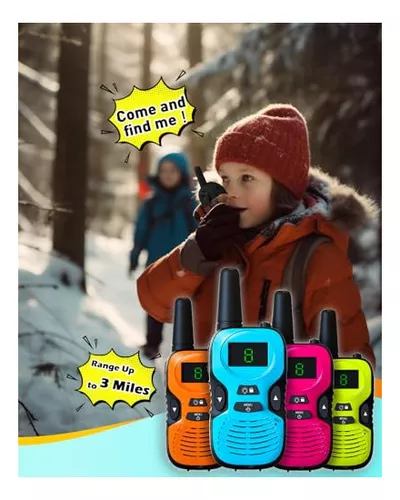 Kids' Multifunctional Walkie Talkie, 3-Mile Long-Range Two-Way Communication with Built-In Flashlight