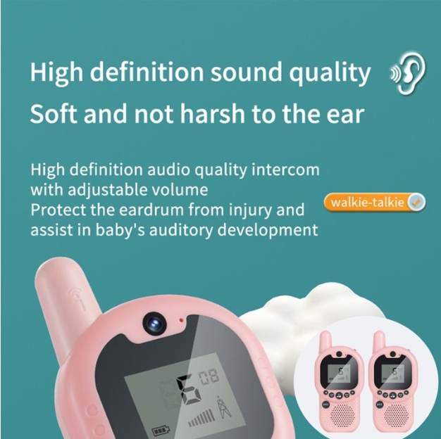 Pink Kids Walkie Talkie - Long Range, Noise Reduction, Eco-Friendly Materials