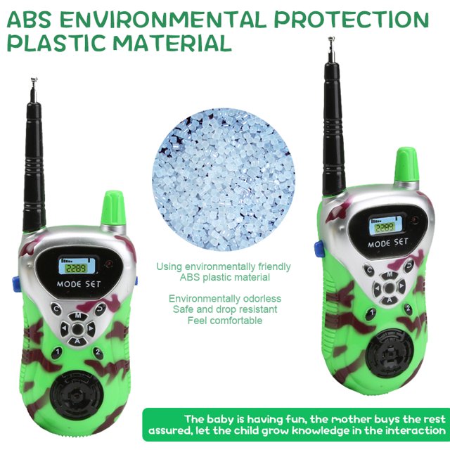 Green Camouflage Kids' Walkie Talkie, Two-Way Communication, Multi-Channel, Suitable for Outdoor Adventures