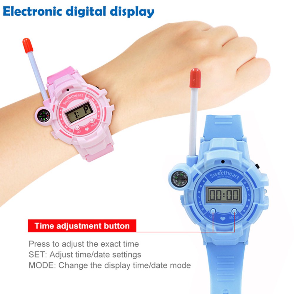 Multi Function Wrist Walkie TalkieRechargeable 0.5W kids toy walkie talkie with Compass and Flashlight