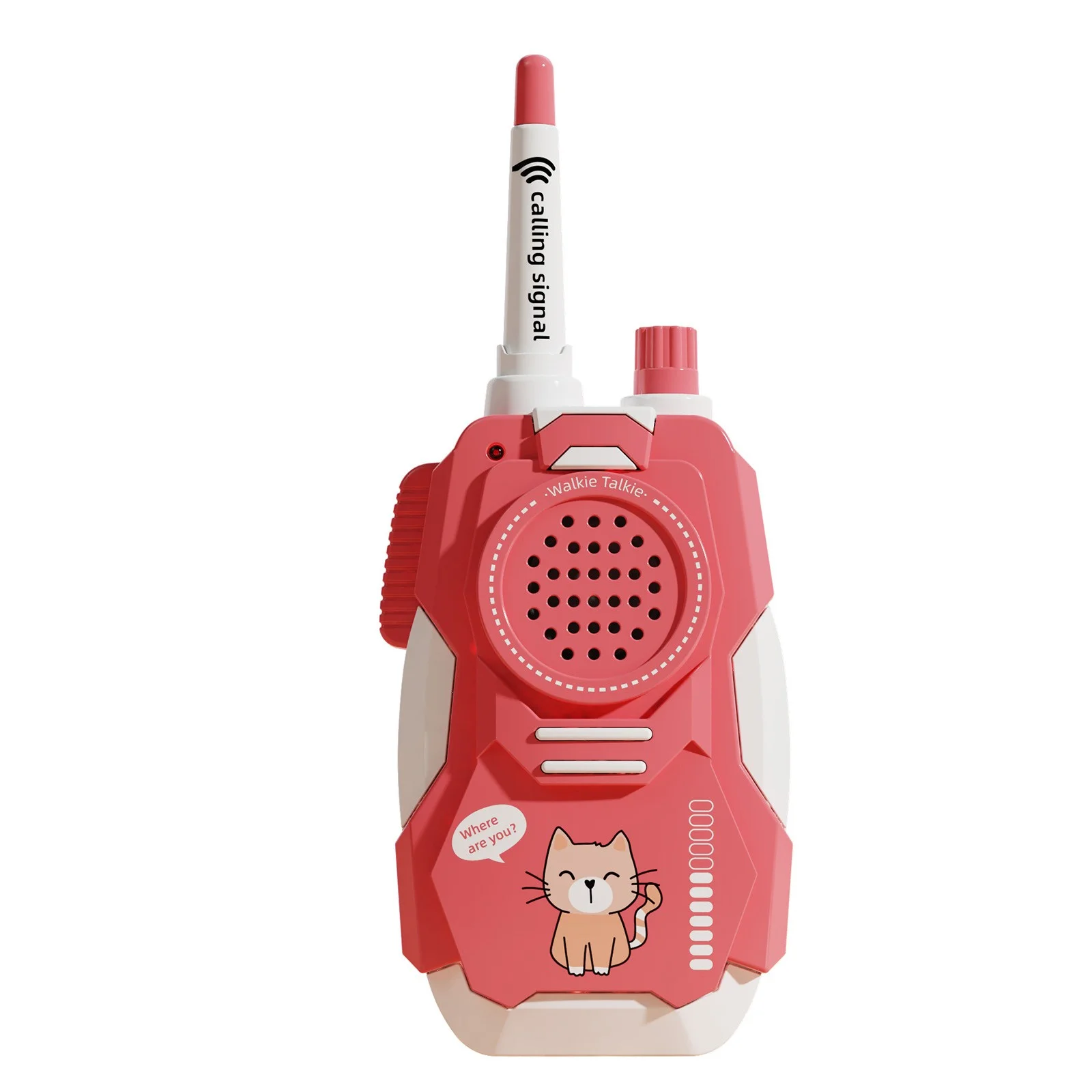 Kids Walkie Talkies – Cute Cat Design, High Definition Sound, Red