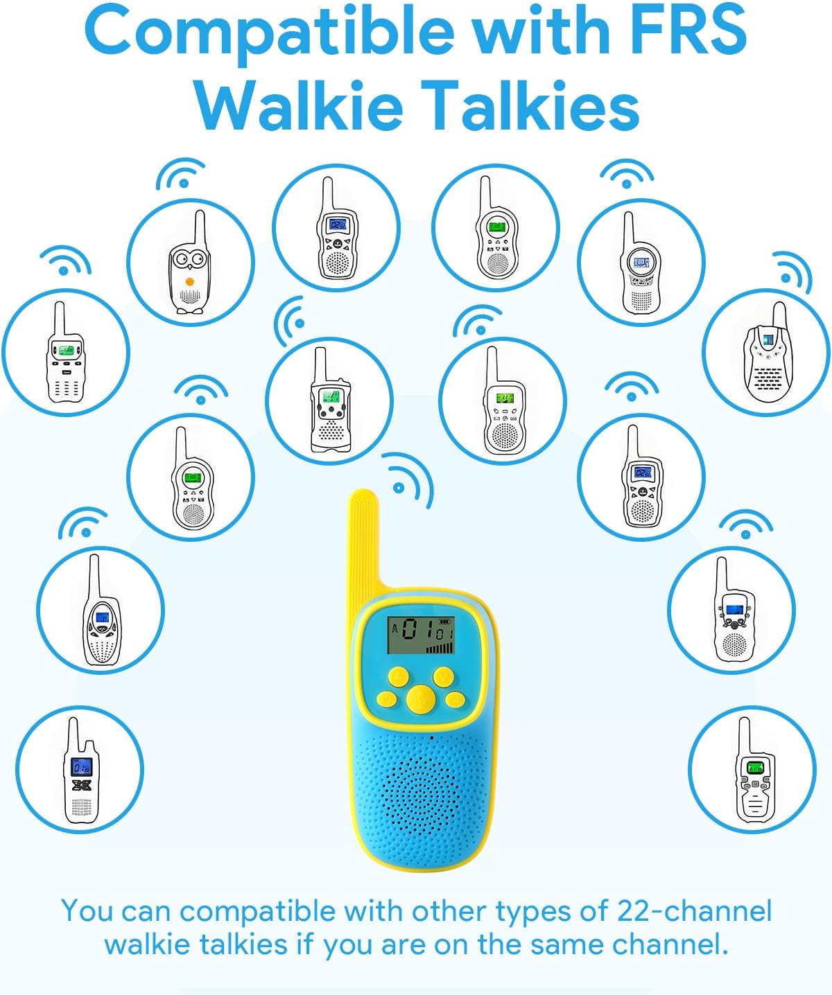Kids Walkie Talkies – User-Friendly Design, Blue & Yellow, Easy to Use