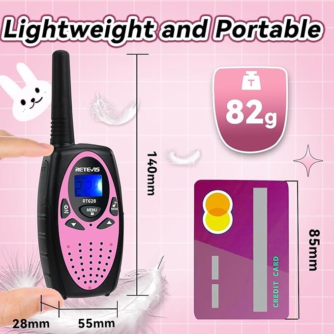 With LCD Display and Long-Range Communication cute 3miles Kids Walkie Talkie
