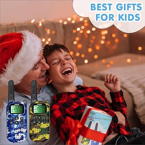 Kids Camo Walkie Talkies Set, 22-Channel Two-Way Radios with VOX, Lanyards, and Mini Compass