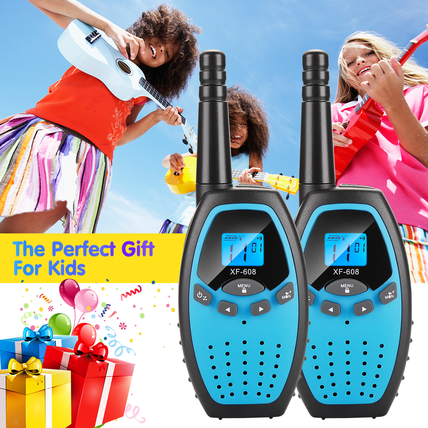 Kids Walkie Talkie - 1000m Range, LCD Screen, Clear Sound, Outdoor Fun