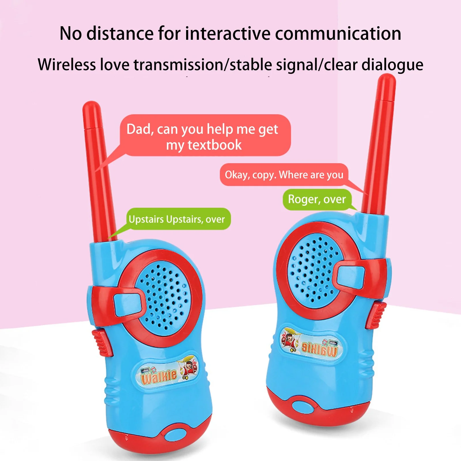 Kids' Walkie Talkie, Two-Way Communication, Blue and Red, Suitable for Ages 3+
