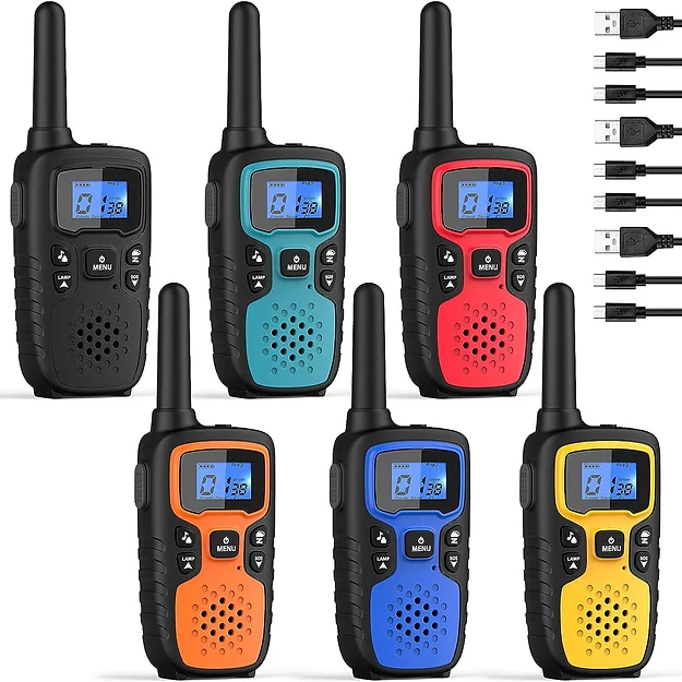 NOAA Weather Alert Walkie Talkie - 36 Miles Range, LCD Display, VOX Hands-Free, USB Rechargeable