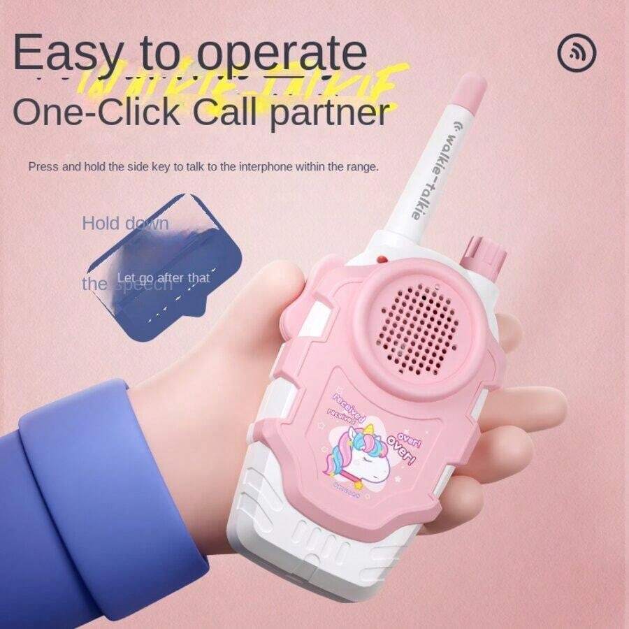 Kids Walkie Talkies – Unicorn Design, HD Sound Quality, Soft Volume, Pink