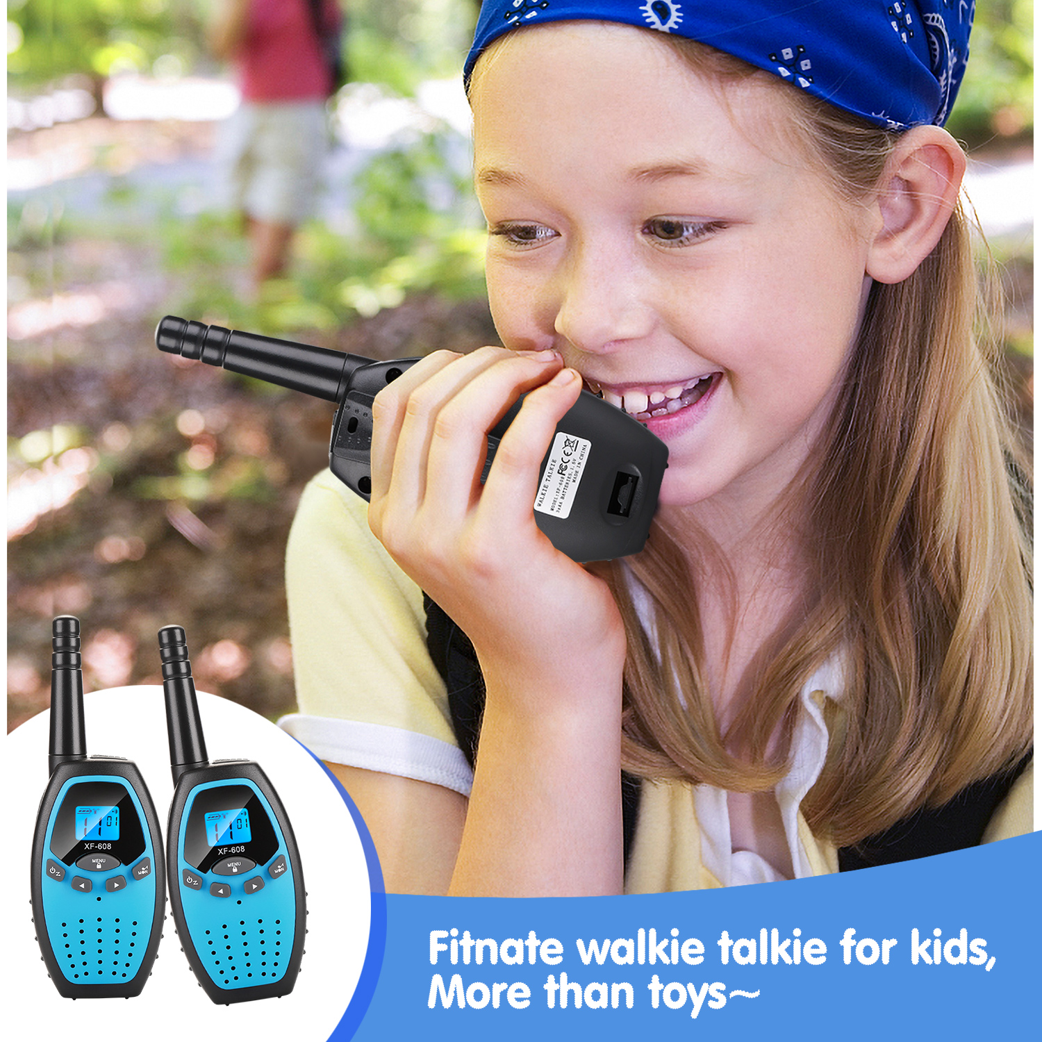 Kids Walkie Talkie - 1000m Range, LCD Screen, Clear Sound, Outdoor Fun