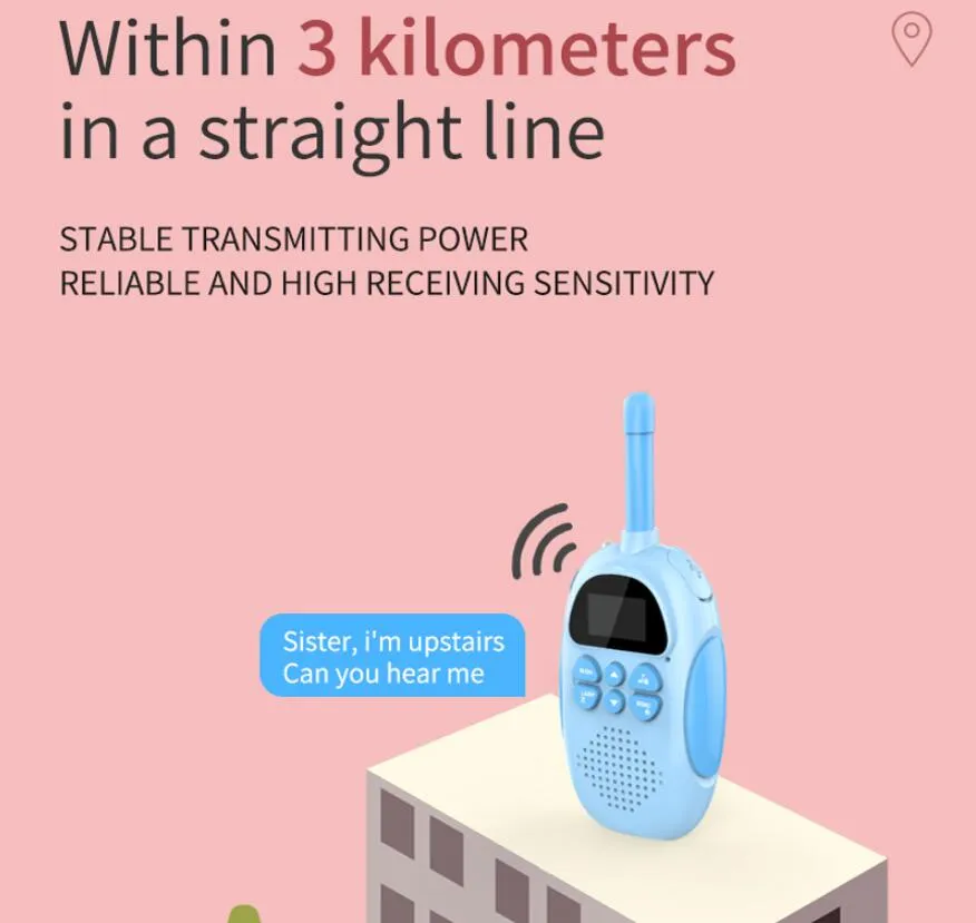Long-Range Kids Walkie Talkies - 3km Communication Distance, Clear Sound, and Easy Operation