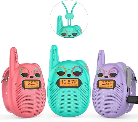 Cute Design Kids Walkie Talkies - 3-Pack with Fun Colors, Easy-to-Use Controls, and Long Range
