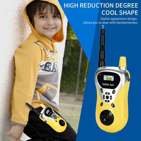 80M Long Distance Interactive Walkie Talkies - Parent-Child Communication, Yellow