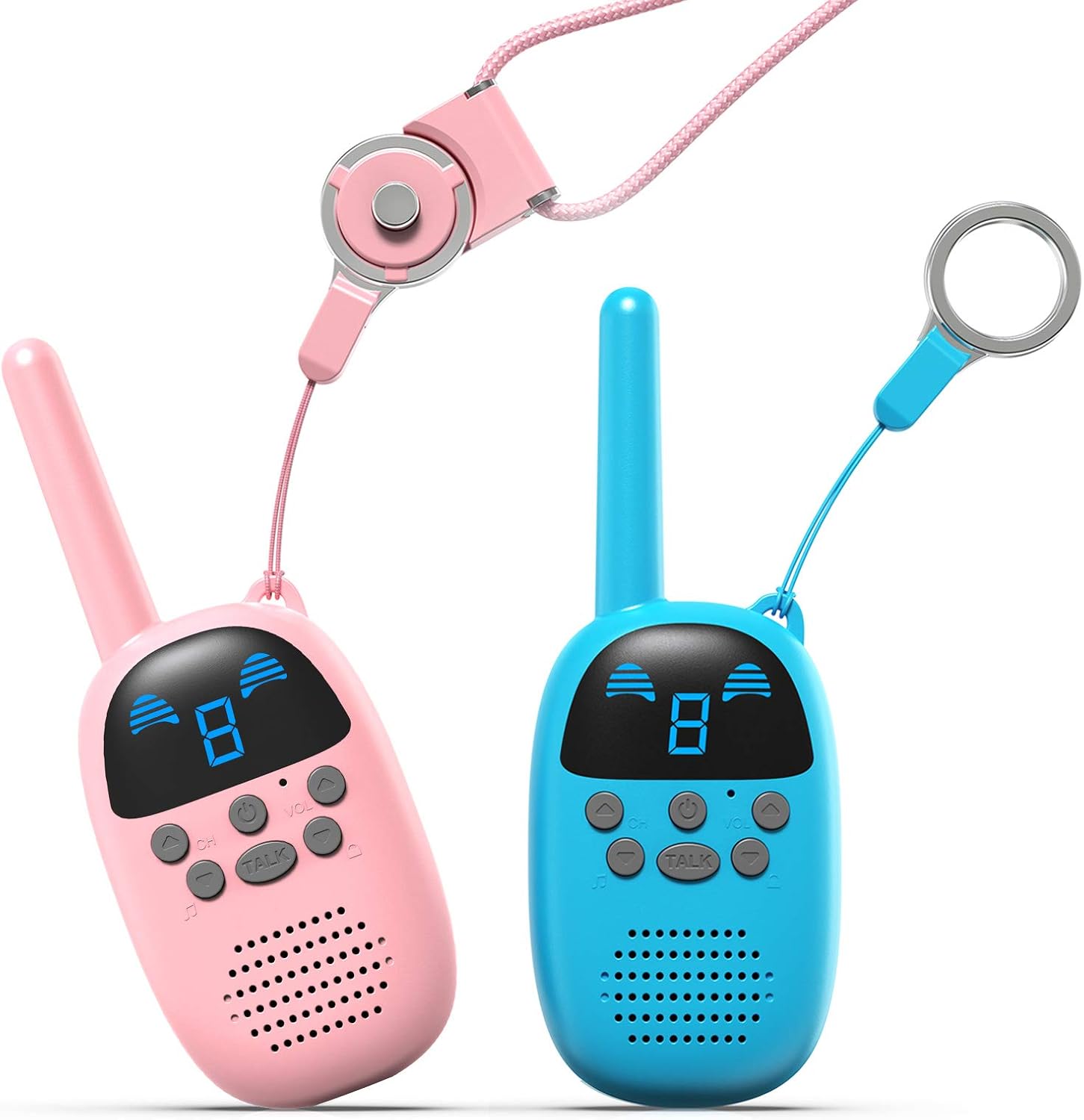 Pink Kids Walkie Talkie - Simple Operation, LED Display, Long Range