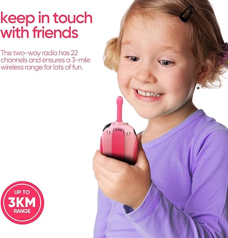 Colorful Kids Walkie Talkies - 2-Pack with USB Charging, 22 Channels, and Long Range