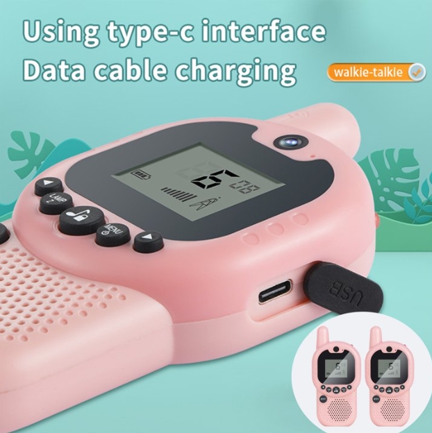 Pink Kids Walkie Talkie - Long Range, Noise Reduction, Eco-Friendly Materials