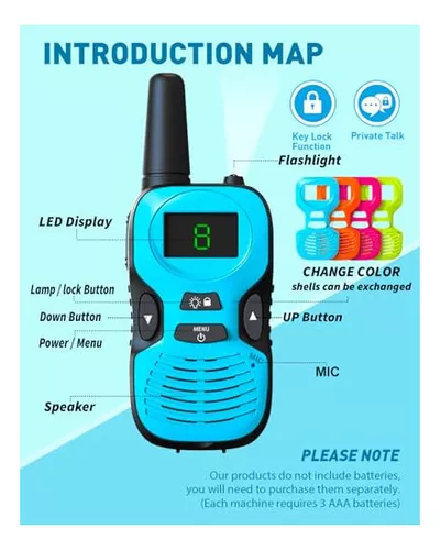 Kids' Multifunctional Walkie Talkie, 3-Mile Long-Range Two-Way Communication with Built-In Flashlight
