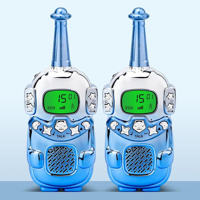 Lasten Walkie Talkie Night Taskulamppu, HD-kaiutin, 3 kilometrin alue - sininen
