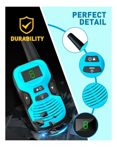 Kids' Multifunctional Walkie Talkie, 3-Mile Long-Range Two-Way Communication with Built-In Flashlight