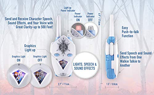 Kids Walkie Talkies – Light-Up Graphics, SFX Button, Push-to-Talk, Blue