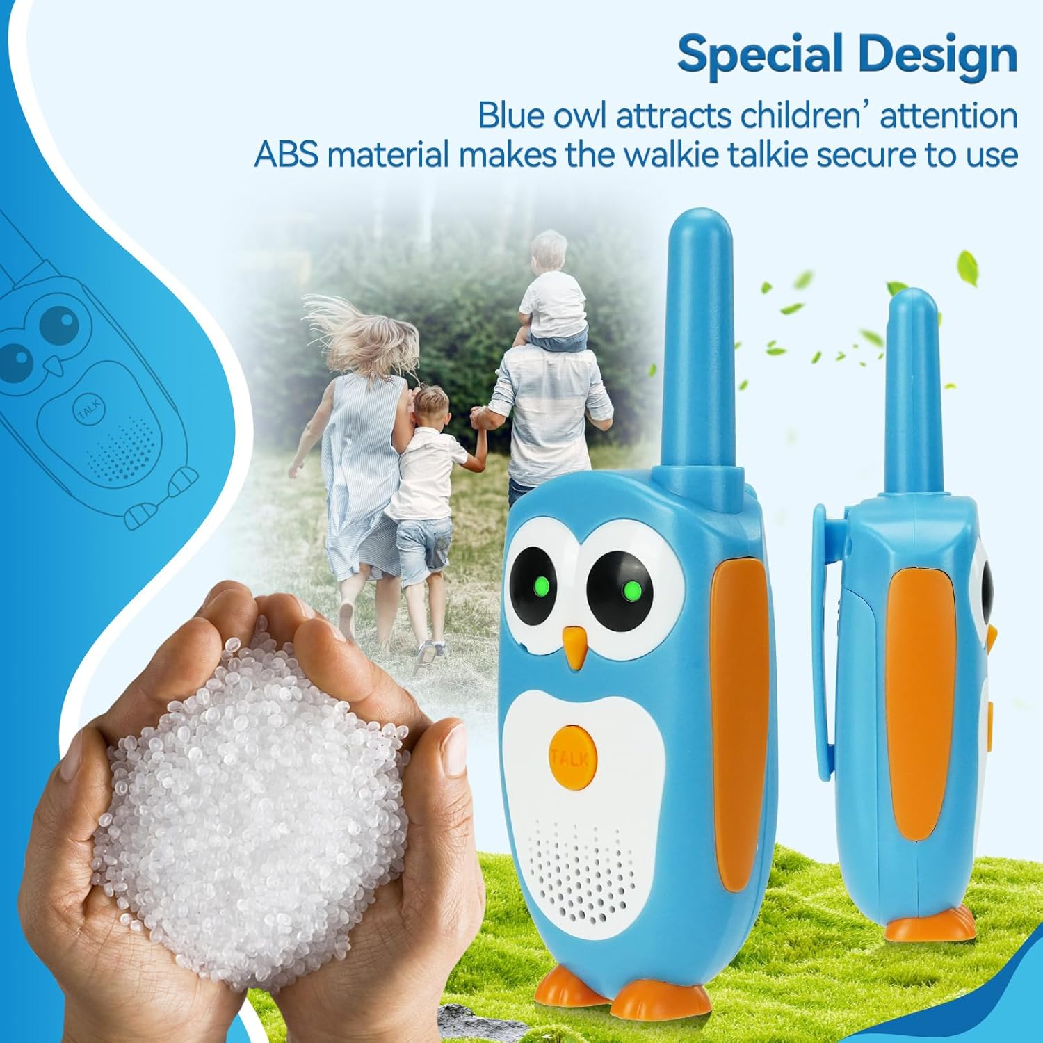 Children's Owl Walkie Talkie, 3-Mile Long-Range Two-Way Communication, Ideal for Outdoor Activities and Family Use