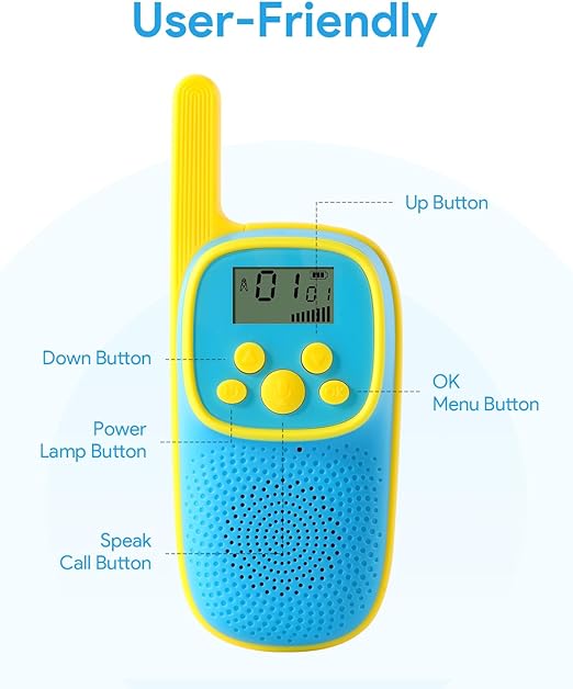 Kids Walkie Talkies with LCD Display, Easy-to-Use Two-Way Radios for Outdoor and Indoor Play