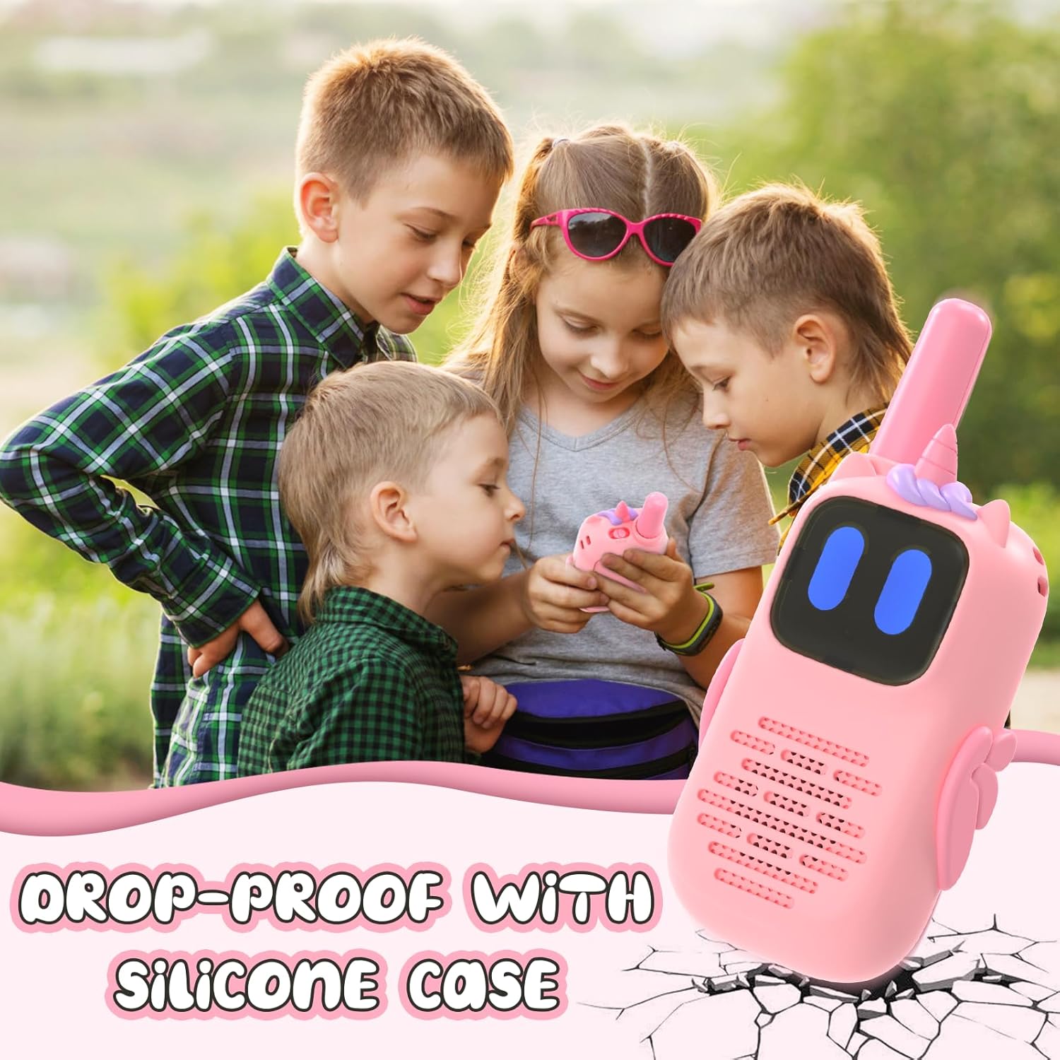 Unicorn Kids Walkie Talkie - 1000ft Range, Drop-Proof Design, Mini Size for Small Hands
