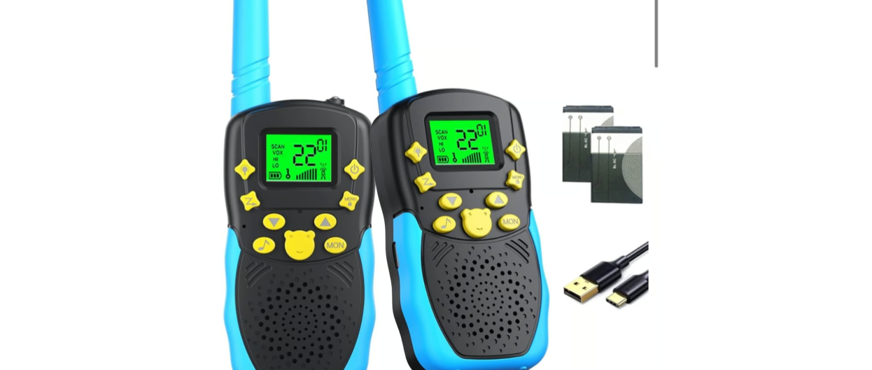 Rechargeable Kids Walkie Talkie - 1200mAh Battery, USB-C Charging