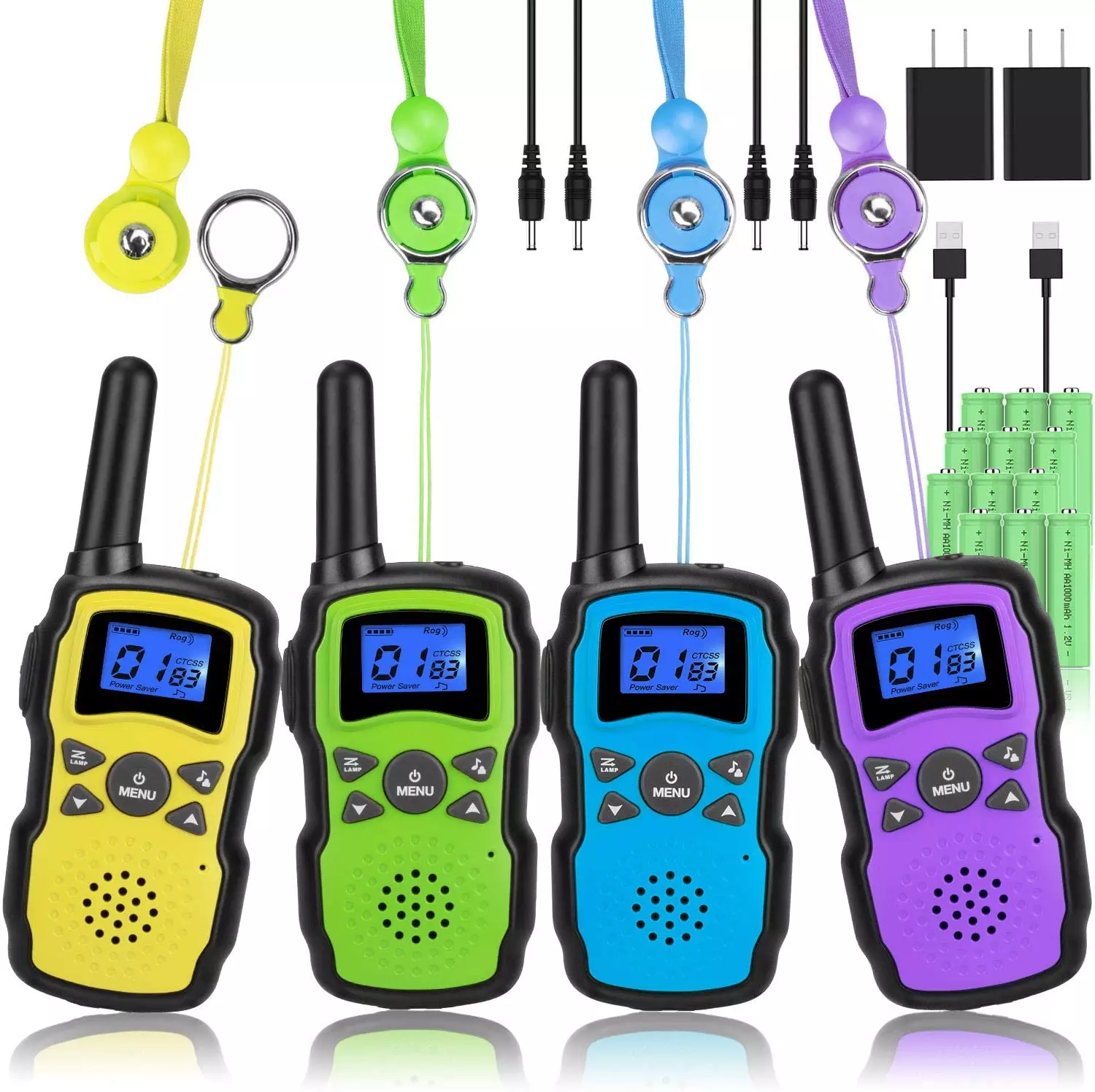 Kids Walkie Talkies – 22 Channels, VOX Baby Monitor, 1-5KM Range, Purple