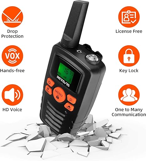 Kids Walkie Talkies with High-Brightness LED Flashlight - 4-Pack with 22 Channels and Long Range