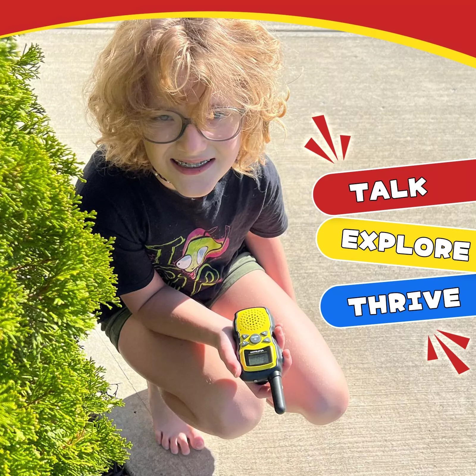 Kids Walkie Talkie - 5 Miles Range, LCD Display, LED Flashlight, Adventure Ready