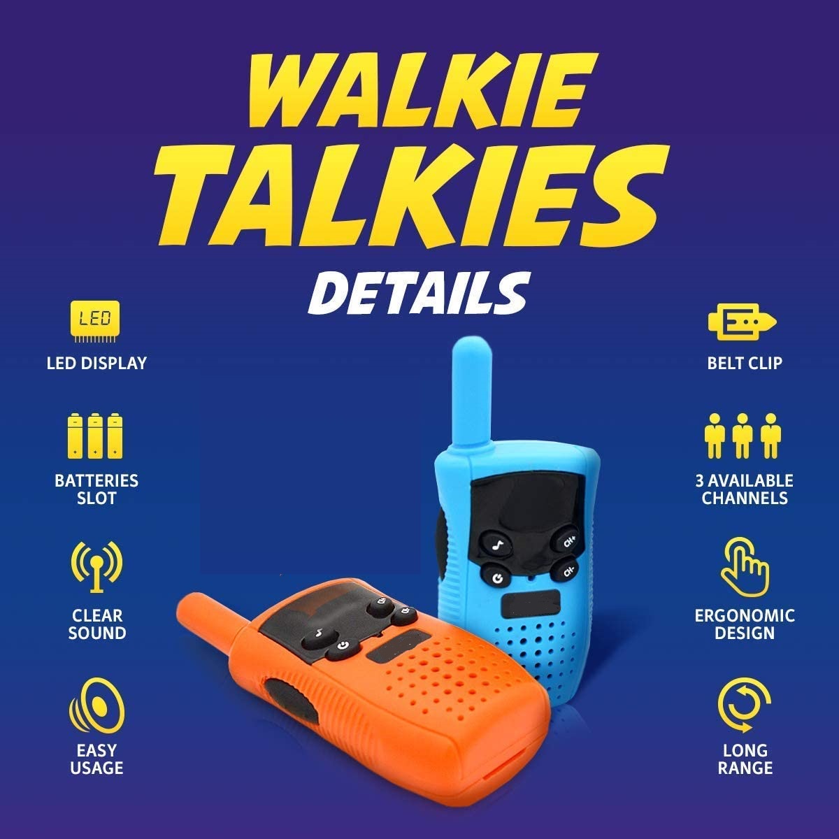 Watch with Time Flashlight Functions 0.5W kids toy walkie talkie for Kids Outdoor Adventures