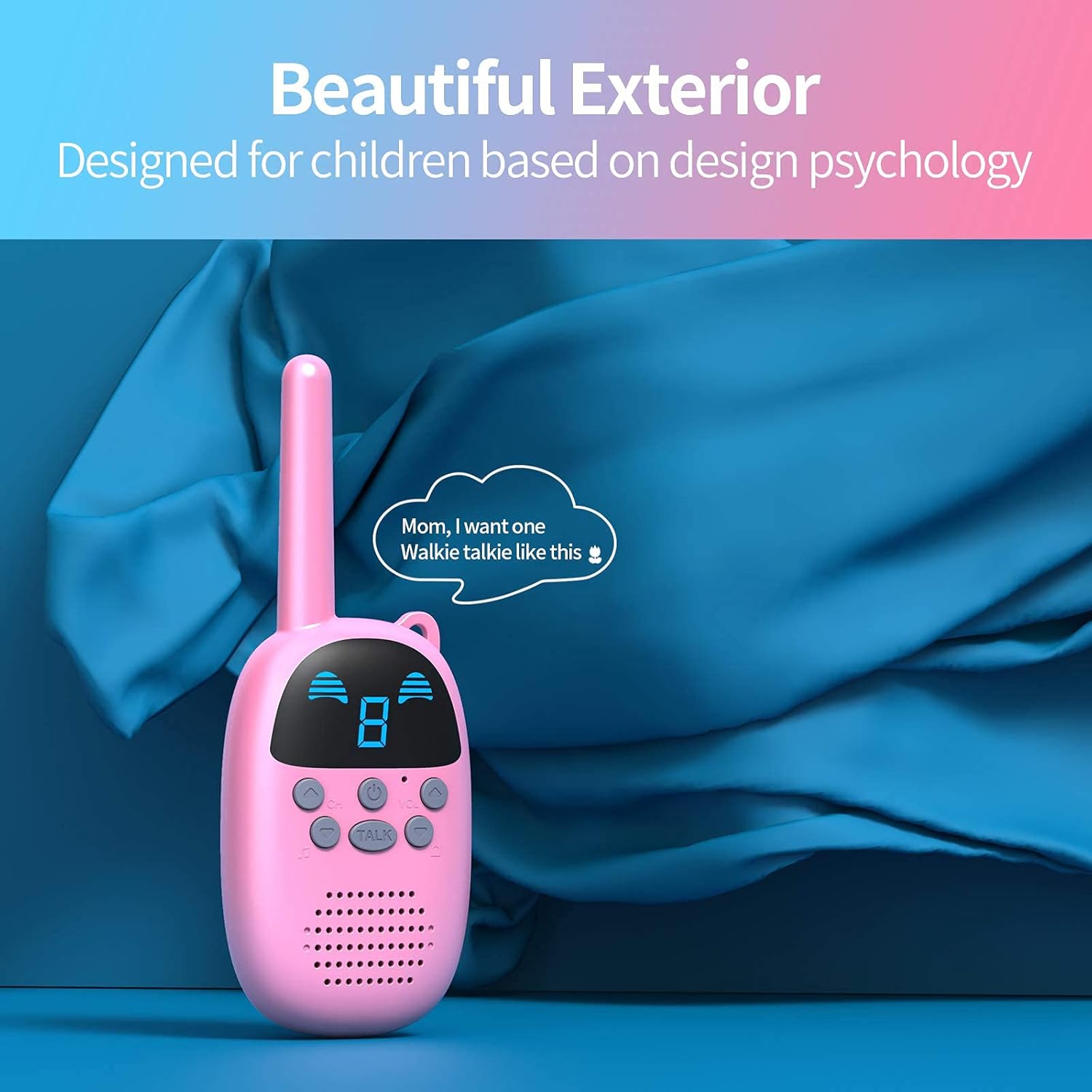 Long-Range Kids Walkie Talkie - Smart Noise Reduction with Safety Lanyard
