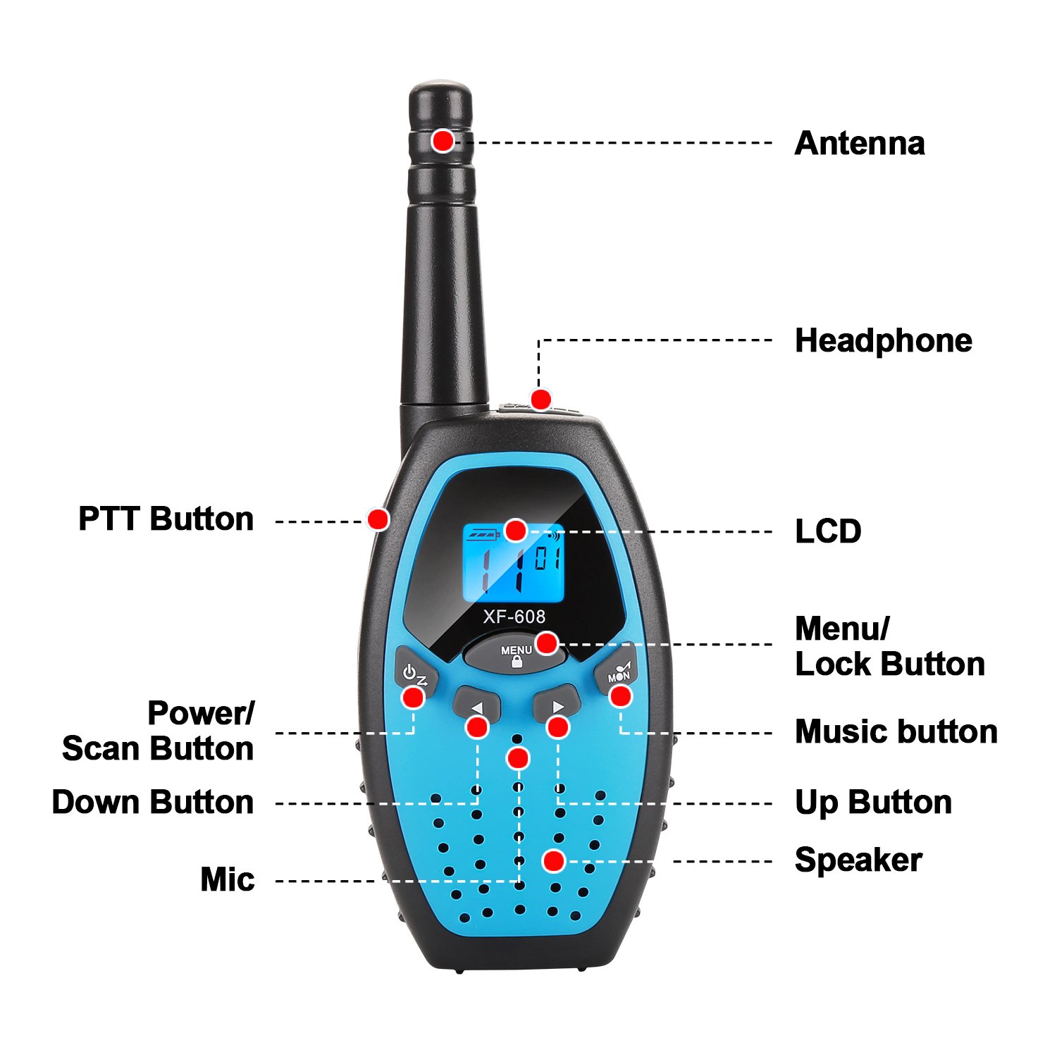 Kids Walkie Talkie - 1000m Range, LCD Screen, Clear Sound, Outdoor Fun
