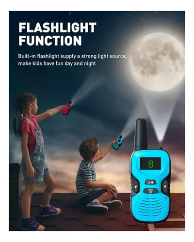 Kids' Multifunctional Walkie Talkie, 3-Mile Long-Range Two-Way Communication with Built-In Flashlight