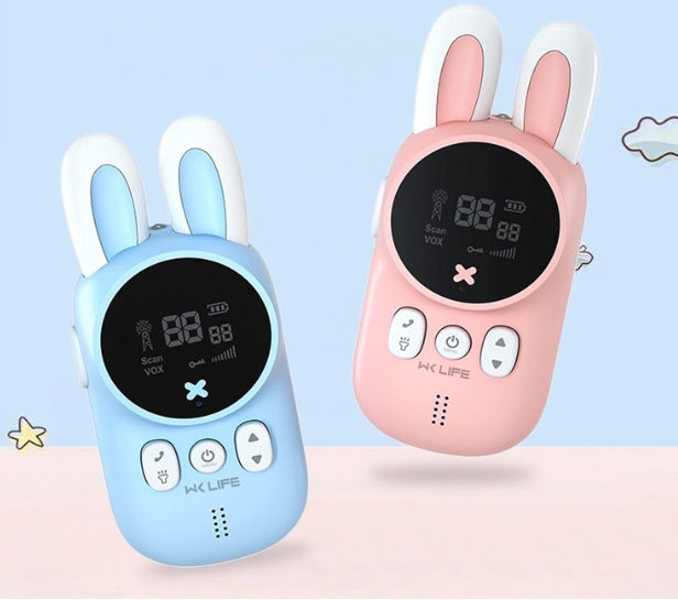 Bunny Ears Dětské Walkie Talkies s funkcí VOX Roztomilý design, čistý zvuk, ideální pro hraní čas