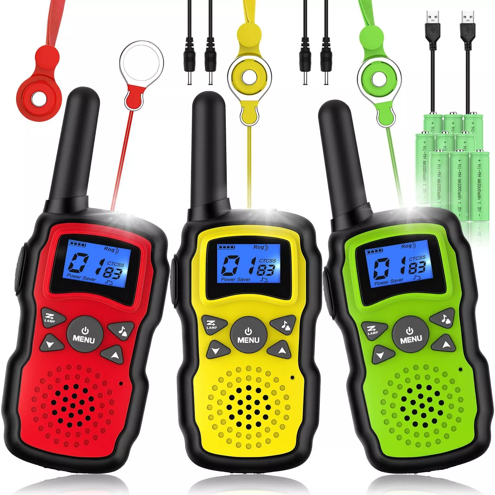 Kids Walkie Talkie - 5 Miles Range, LCD Display, LED Flashlight, Adventure Ready