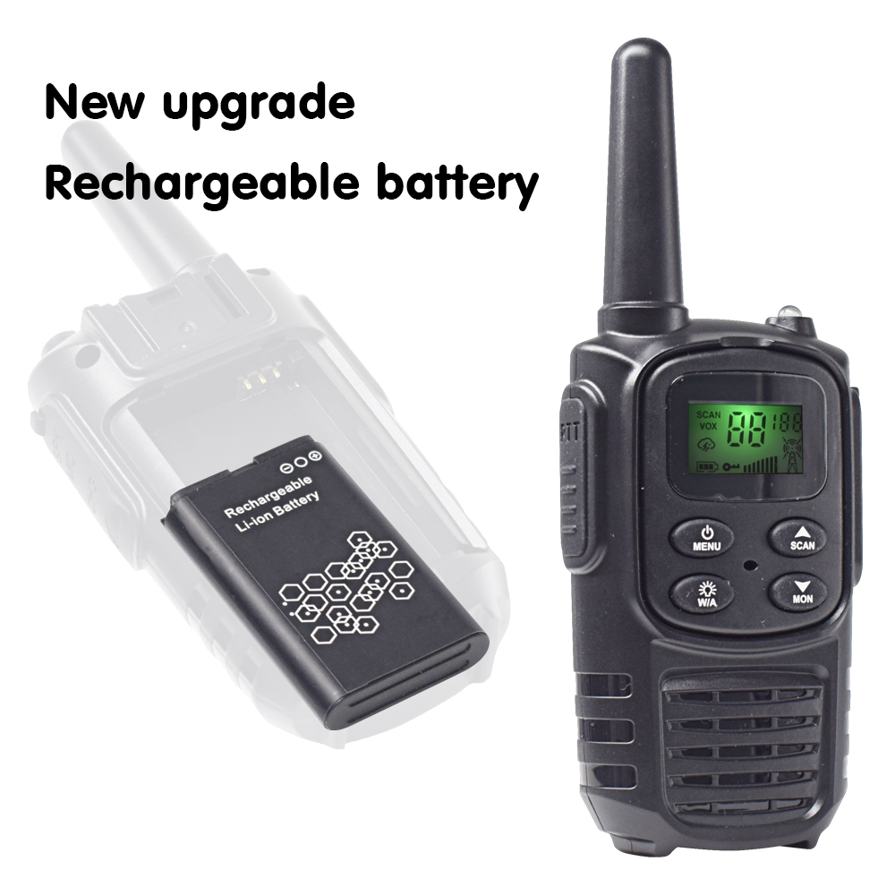 Built-in Flashlight VOX Hands Free cute Bright Orange 3miles Kids Walkie Talkies