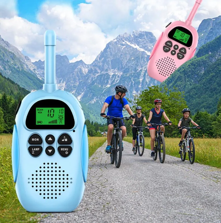 DJ100 Tortoise Walkie Talkies - 3KM Range, Rechargeable, Pink and Blue
