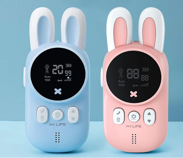 Bunny Ears Dětské Walkie Talkies s funkcí VOX Roztomilý design, čistý zvuk, ideální pro hraní čas