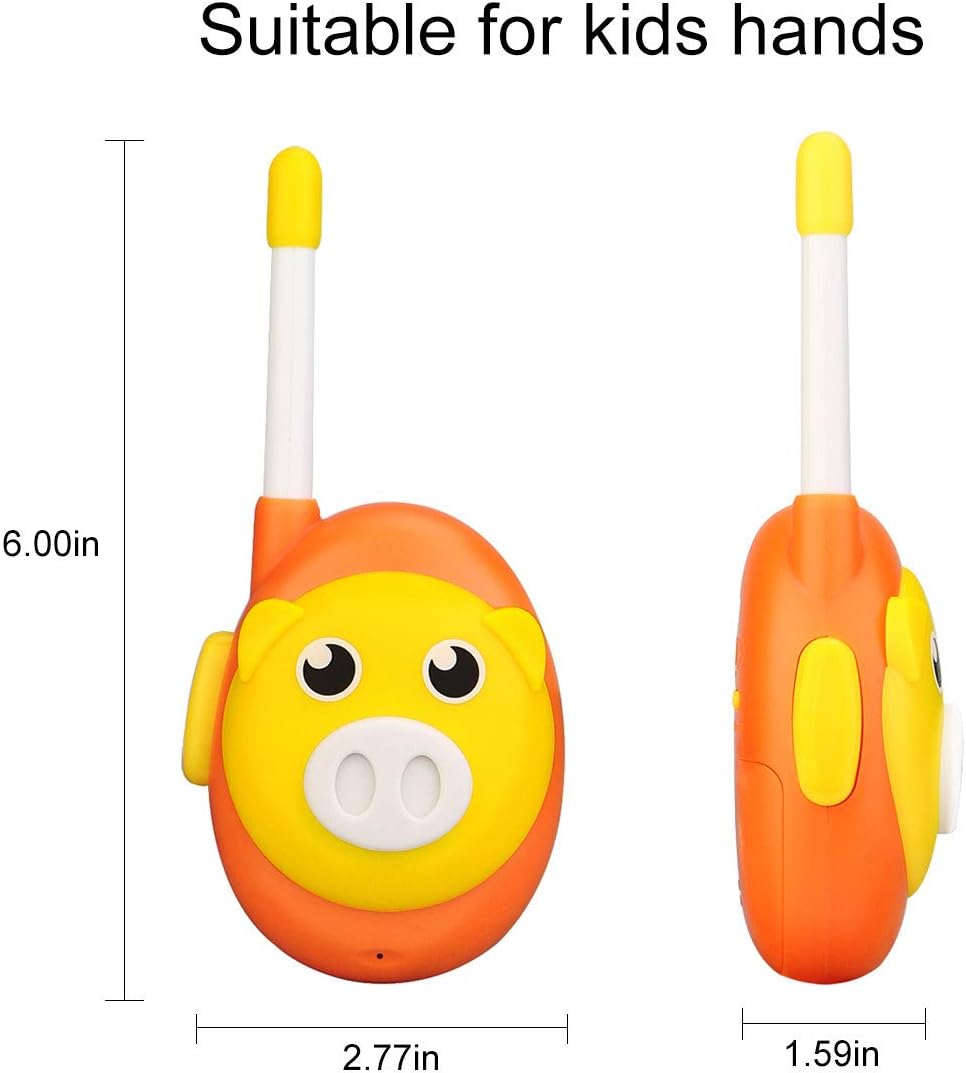 Kids Walkie Talkies – 3 Mile Range, Cartoon Pig Design, Two-Way Radio Set, ideaal cadeau voor kinderen ouder 3+