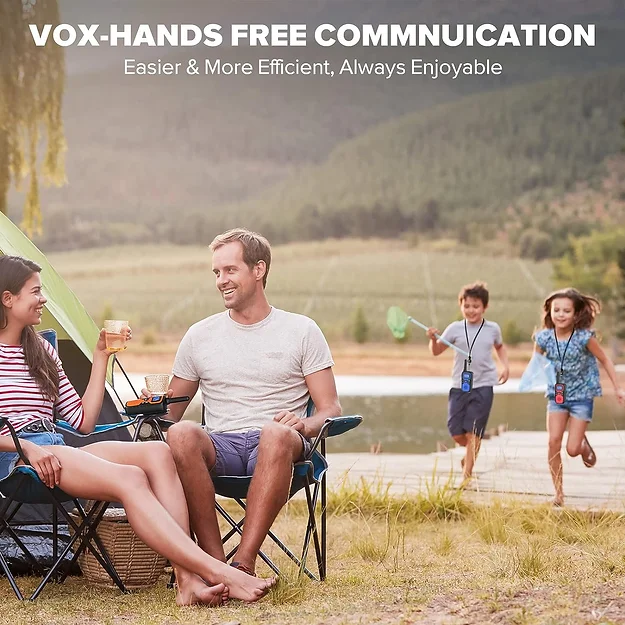 NOAA Weather Alert Walkie Talkie - 36 Miles Range, LCD Display, VOX Hands-Free, USB Rechargeable