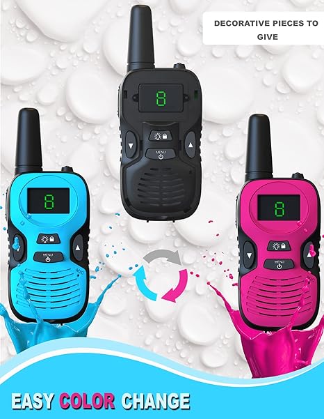 Rechargeable Walkie Talkies for Kids & Adults - 4-Pack Two-Way Radios with LED Display, USB Charging, 22 Channels, and Long Range